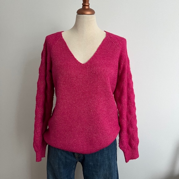 Reitmans - Pink V-Neck Knit Sweater - Picture 1 of 5